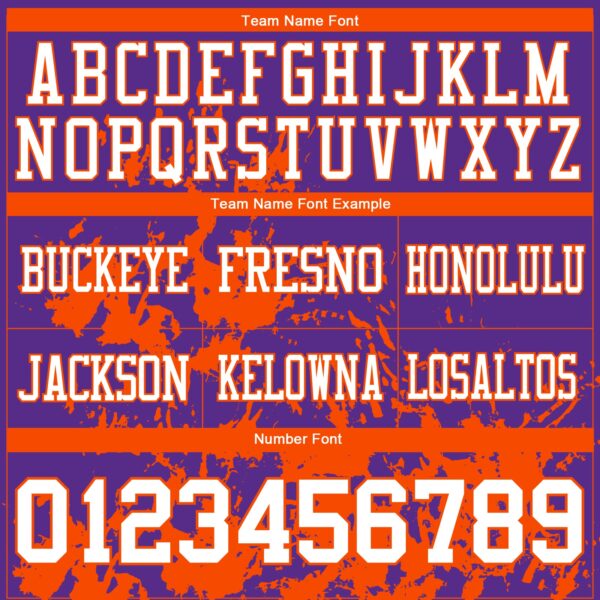 Custom Purple White-Orange 3D Pattern Splash Authentic Football Jersey