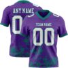 Custom Purple White-Teal 3D Pattern Splash Authentic Football Jersey