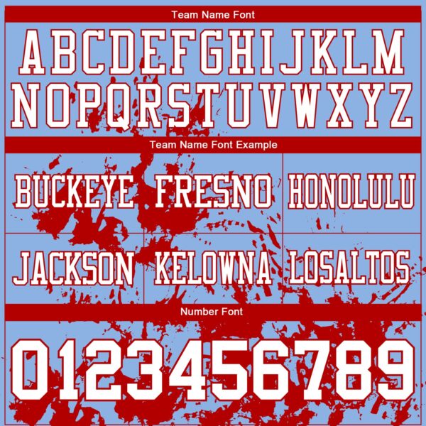 Custom Light Blue White-Red 3D Pattern Splash Authentic Football Jersey