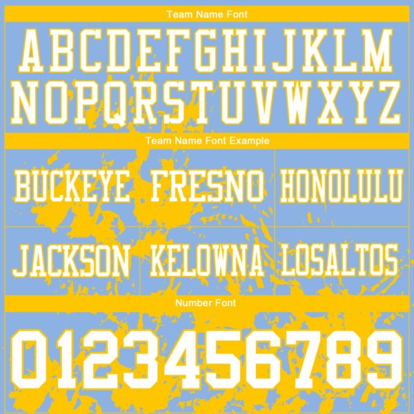 Custom Light Blue White-Yellow 3D Pattern Splash Authentic Football Jersey