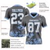 Custom Steel Gray White-Light Blue 3D Pattern Splash Authentic Football Jersey