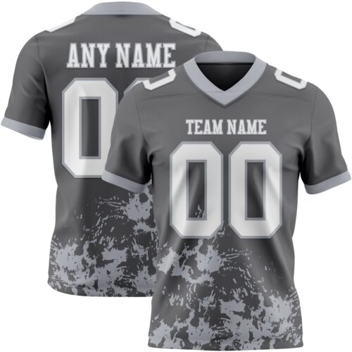 3DPattern9402 Custom Steel Gray White-Gray 3D Pattern Splash Authentic Football Jersey