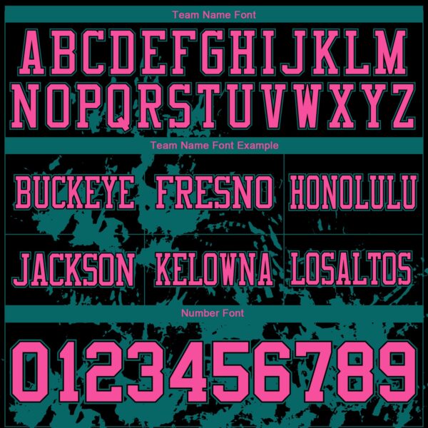 Custom Black Pink-Teal 3D Pattern Splash Authentic Football Jersey