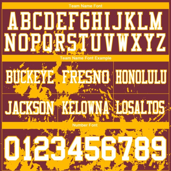 Custom Burgundy White-Gold 3D Pattern Splash Authentic Football Jersey
