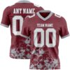 Custom Burgundy White-Gray 3D Pattern Splash Authentic Football Jersey