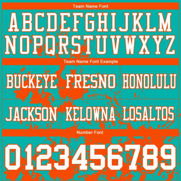 Custom Aqua White-Orange 3D Pattern Splash Authentic Football Jersey