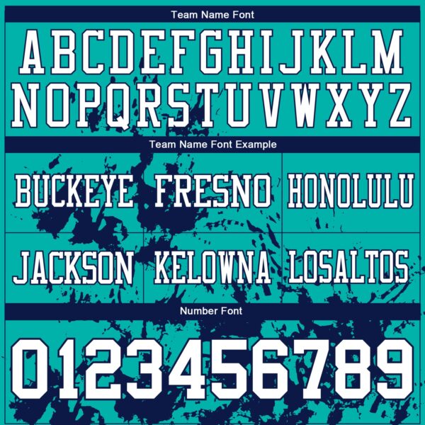 Custom Aqua White-Navy 3D Pattern Splash Authentic Football Jersey