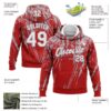 Custom Stitched Red White-Gray 3D Pattern Design Splash Grunge Art Sports Pullover Sweatshirt Hoodie