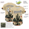 Custom Cream White Green-Black 3D Urban City Edition Sports Cactus Authentic Baseball Jersey