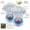 Custom White Electric Blue-Red 3D Urban City Edition Sports Authentic Baseball Jersey