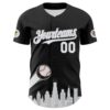 Custom Black White-Gray 3D Urban City Edition Sports Authentic Baseball Jersey