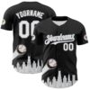 Custom Black White-Gray 3D Urban City Edition Sports Authentic Baseball Jersey