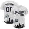 Custom White Black-Gray 3D Urban City Edition Sports Authentic Baseball Jersey
