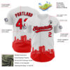 Custom White Fire Red-Black 3D Urban City Edition Sports Authentic Baseball Jersey