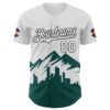 Custom White Midnight Green-Black 3D Urban City Edition Sports Authentic Baseball Jersey