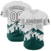 Custom White Midnight Green-Black 3D Urban City Edition Sports Authentic Baseball Jersey