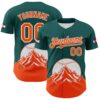 Custom Midnight Green Orange-White 3D Urban City Edition Sports Authentic Baseball Jersey