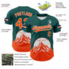 Custom Midnight Green Orange-White 3D Urban City Edition Sports Authentic Baseball Jersey