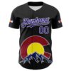 Custom Black Dark Purple Red Yellow Blue-White 3D Urban City Edition Sports Authentic Baseball Jersey