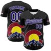 Custom Black Dark Purple Red Yellow Blue-White 3D Urban City Edition Sports Authentic Baseball Jersey
