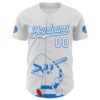 Custom White Electric Blue-Red 3D Urban City Edition Sports Authentic Baseball Jersey