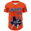 Custom Orange Navy Silver-White 3D Urban City Edition Sports Authentic Baseball Jersey