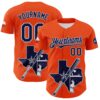 Custom Orange Navy Silver-White 3D Urban City Edition Sports Authentic Baseball Jersey