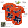 Custom Orange Navy Silver-White 3D Urban City Edition Sports Authentic Baseball Jersey