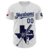 Custom White Navy-Silver 3D Urban City Edition Sports Authentic Baseball Jersey
