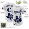 Custom White Navy-Silver 3D Urban City Edition Sports Authentic Baseball Jersey