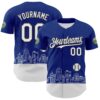 Custom Royal White-Black 3D Urban City Edition Sports Authentic Baseball Jersey