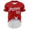 Custom Red White Gray-Black 3D Urban City Edition Sports Authentic Baseball Jersey