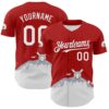 Custom Red White Gray-Black 3D Urban City Edition Sports Authentic Baseball Jersey