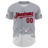 Custom Gray Red Black Navy-White 3D Urban City Edition Sports Authentic Baseball Jersey
