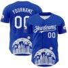 Custom Thunder Blue White-Black 3D Urban City Edition Sports Authentic Baseball Jersey