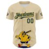 Custom Cream US Navy Blue Yellow-Red 3D Urban City Edition Sports Authentic Baseball Jersey