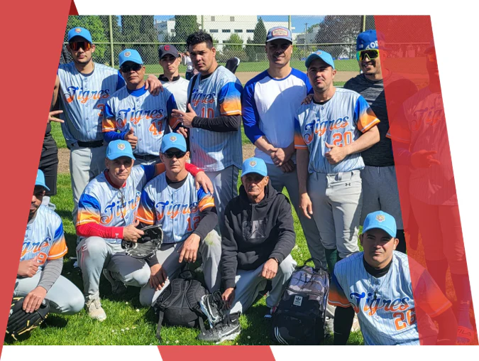Custom sports team wearing StitchMyKit baseball jerseys