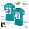 Custom Aqua White-Pink Mesh Authentic Football Jersey