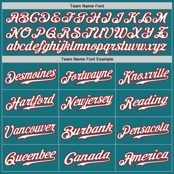 Custom Teal White Pinstripe White-Red Authentic Baseball Jersey