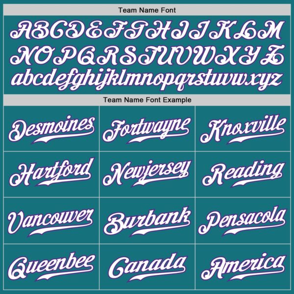 Custom Teal Purple Pinstripe White-Purple Authentic Baseball Jersey