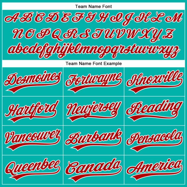 Custom Aqua White Pinstripe Red Authentic Baseball Jersey