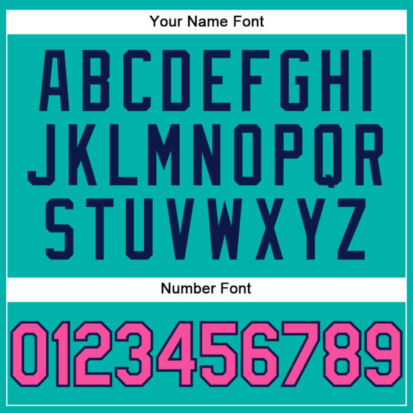 Custom Aqua Pink-Navy Performance T-Shirt