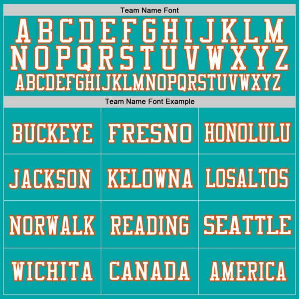 Custom Aqua Orange-White Mesh Authentic Throwback Football Jersey