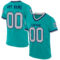 Aqua0236 Custom Aqua Gray-Navy Mesh Authentic Throwback Football Jersey