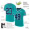 Aqua0237-1 Custom Aqua Navy-White Mesh Authentic Throwback Football Jersey