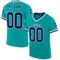 Aqua0237 Custom Aqua Navy-White Mesh Authentic Throwback Football Jersey