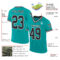 Aqua0240-1 Custom Aqua Black-White Mesh Authentic Throwback Football Jersey