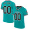 Aqua0240 Custom Aqua Black-White Mesh Authentic Throwback Football Jersey