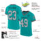 Aqua0241-1 Custom Aqua Gray-Black Mesh Authentic Throwback Football Jersey