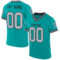 Aqua0241 Custom Aqua Gray-Black Mesh Authentic Throwback Football Jersey